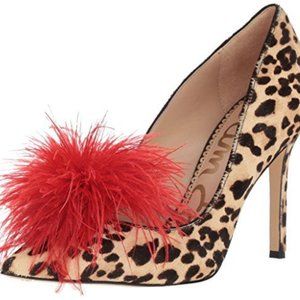 NWOT - Sam Edelman Leopard Print Real Fur 4” Heels/Pumps (HAIDE)
